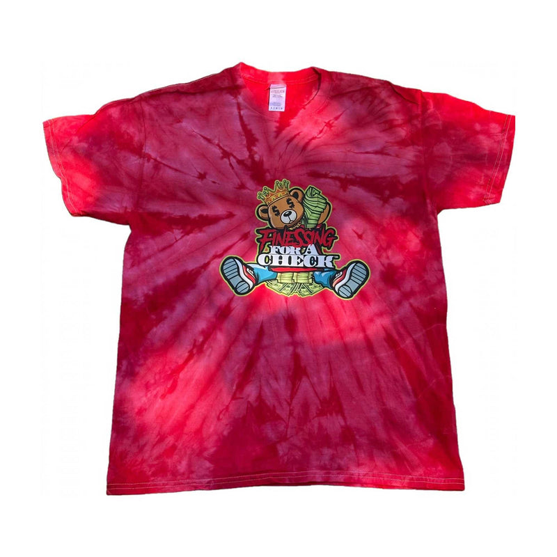 Red Tie-Dye Finessing For A Check