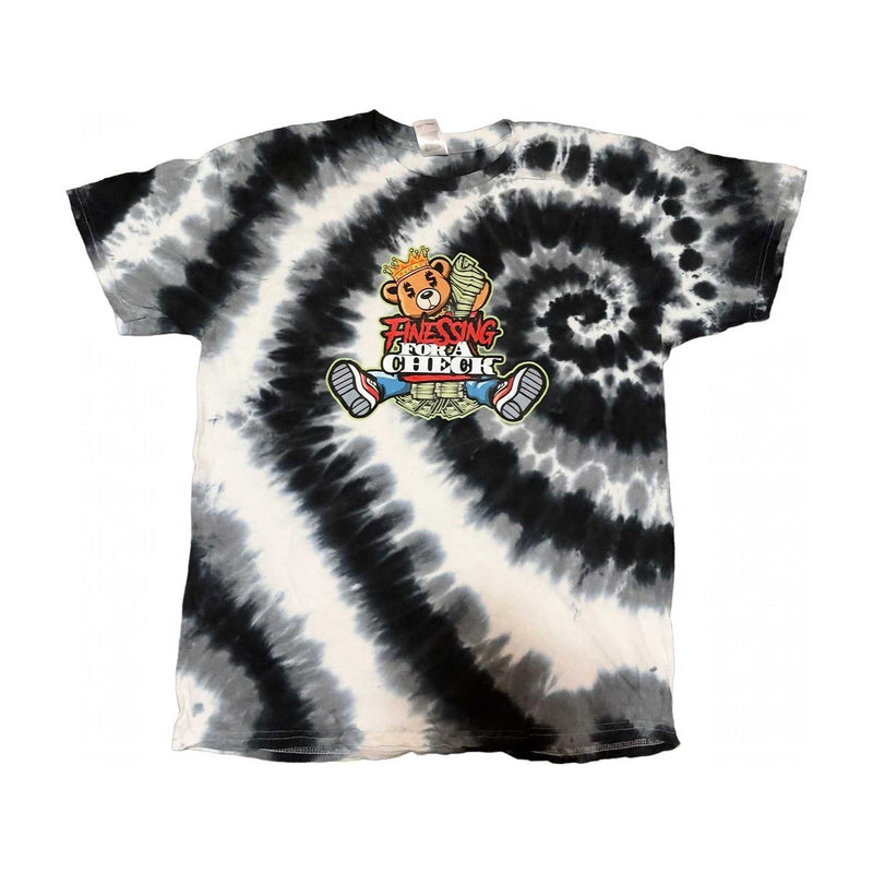 Finessing For A Check Black/White/Gray Tie-Dye Tee